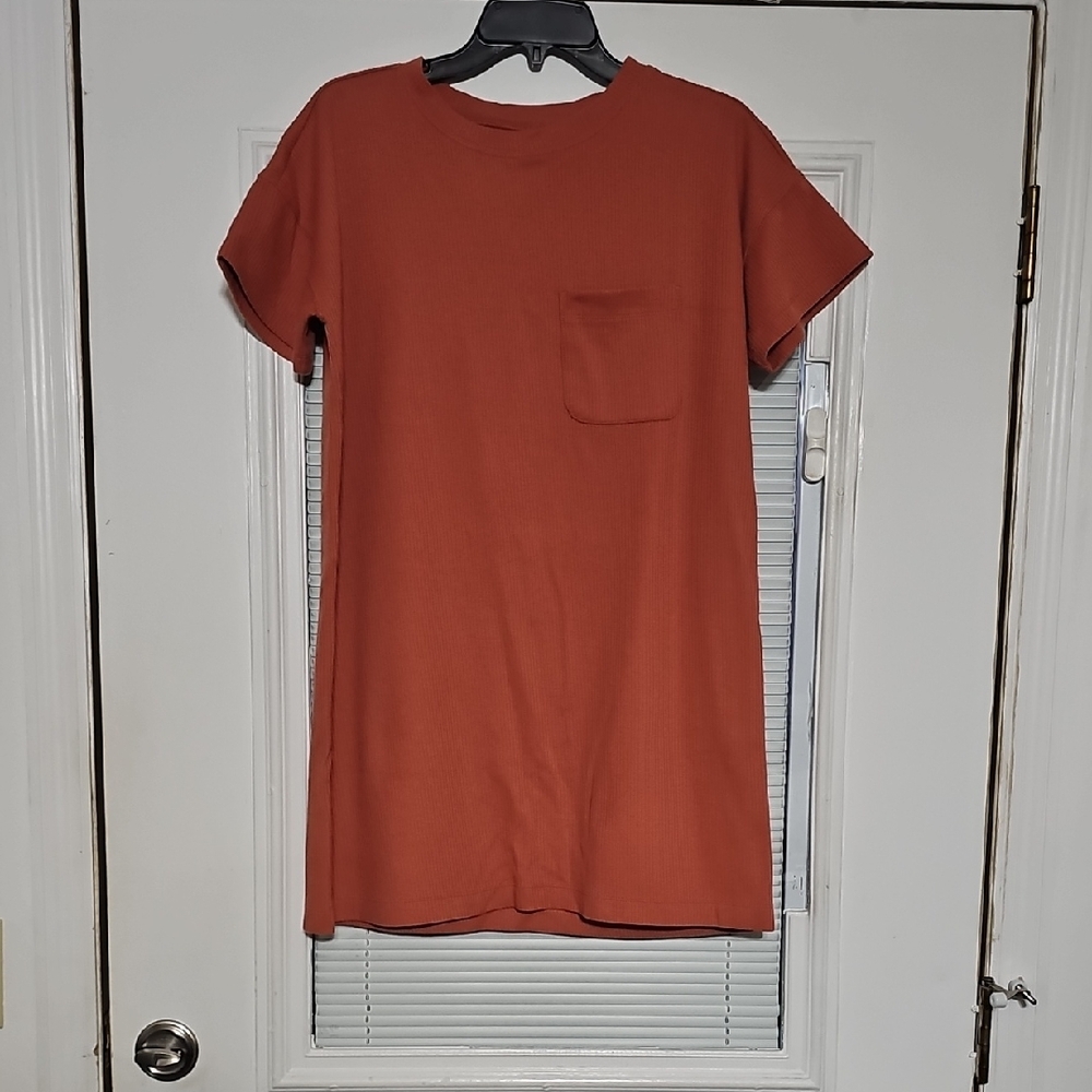 Madewell Rust Short-Sleeve Pocket Tee Dress